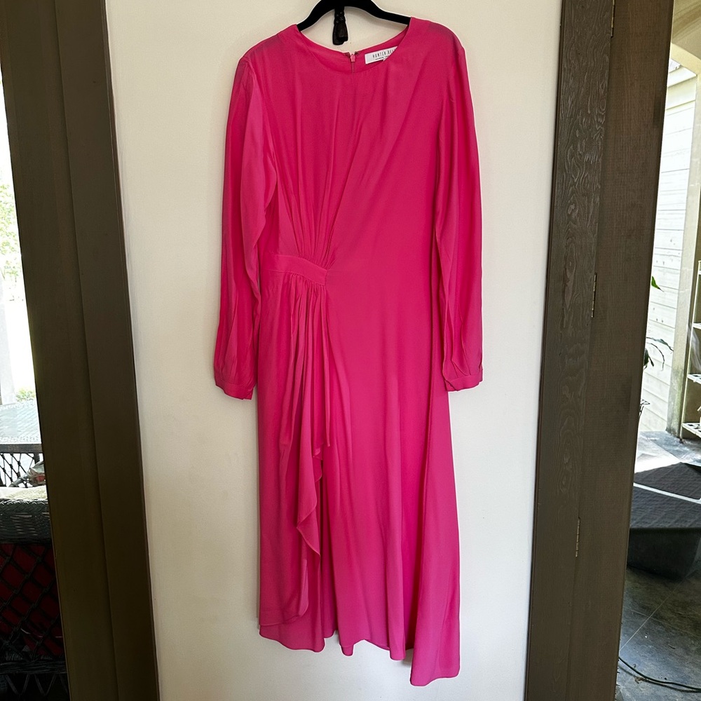 Chic Pink Long Sleeve Dress with Elegant Design